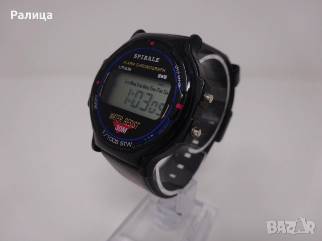 Мъжки електронен часовник Spirale, хронограф с аларма, снимка 3 - Мъжки - 52371461