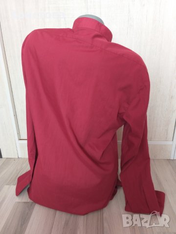 Мъжка риза в бордо - размер М - 8,00лв., снимка 3 - Ризи - 28705746