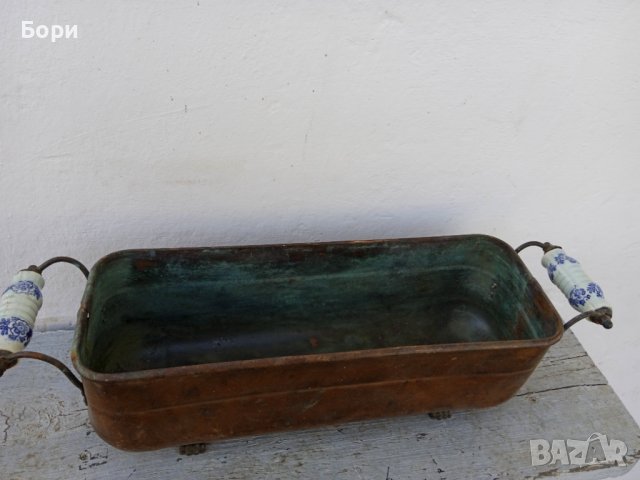 Стар немски меден съд с порцеланови дръжки, снимка 3 - Други ценни предмети - 39978069