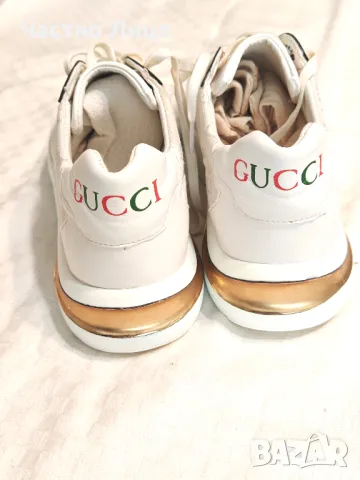 Оригинални Италиански Дамски Маратонки GUCCI със Златни Елементи 38 р-р, снимка 4 - Маратонки - 49604828