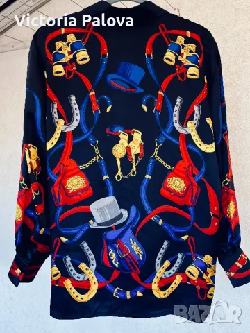 Копринена риза лукс vintage ESKADA BY MARGARETHA LEY, снимка 8 - Ризи - 47451423