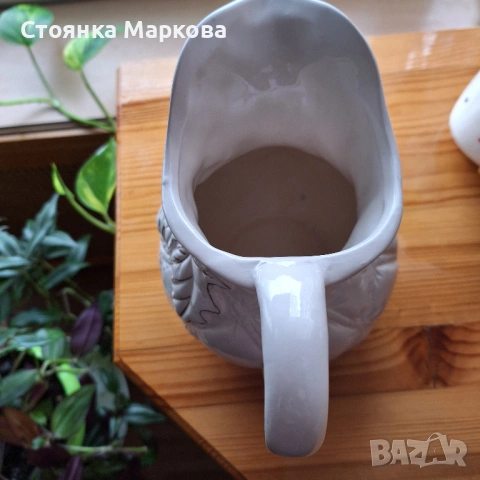 Керамична кана със златисти орнаменти, снимка 6 - Кани - 53483038