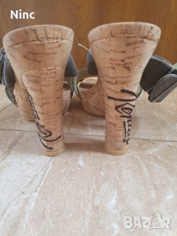 Дамски сиви чехли Replay 37, снимка 4 - Дамски обувки на ток - 33017259