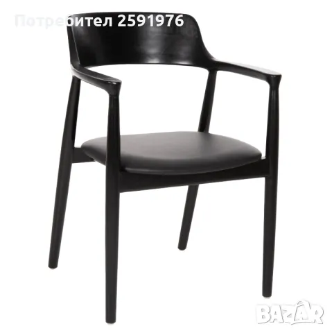 Трапезен стол HM9634.02, Махагоново дърво, Еко кожа, 58x53x80H, снимка 1