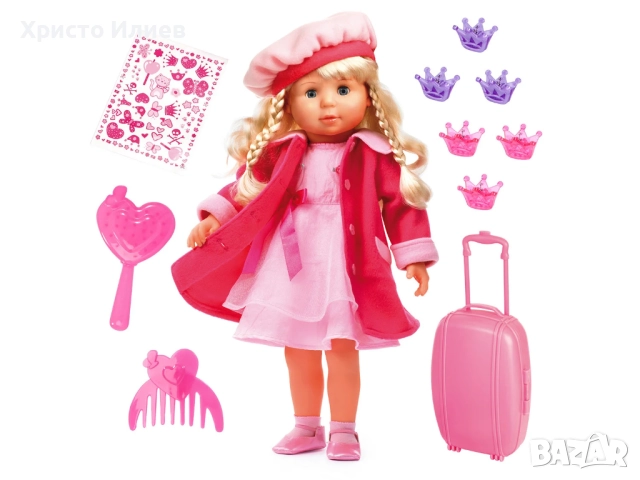 BAYER кукла Шарлийн със сиво / розово палто с функция за целуване, снимка 2 - Кукли - 52811684