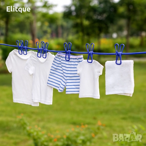 Преносимо въже за простор с щипки за пътуване и къмпингуване