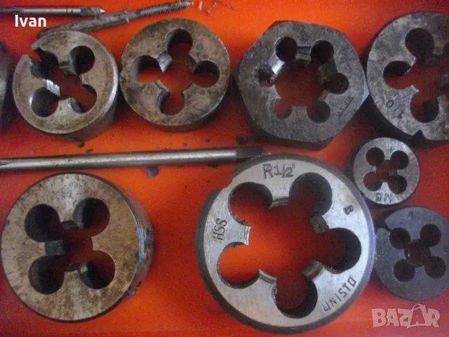 КОМПЛЕКТ 15 БРОЯ ГОЛЕМИ РЕЗБОНАРЕЗНИ ПЛАШКИ И МЕТЧИЦИ ДО М16 - 1/2 ЦОЛ, снимка 12 - Други инструменти - 48921927