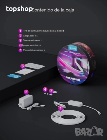 ЧИСТО НОВО Govee COB LED лента Pro, 3 метра LED светлини съвместими с Alexa, Google Assistant..., снимка 2 - Лед осветление - 51636319