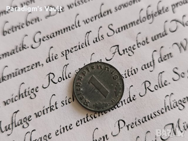 Монета - Трети райх - Германия - 1 пфениг | 1943г.; серия B, снимка 2 - Нумизматика и бонистика - 43353939