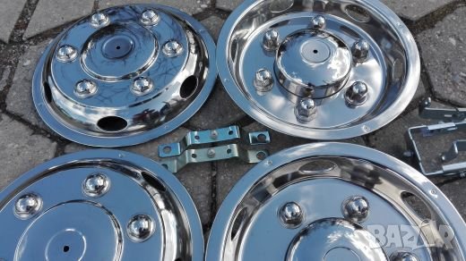 Хромирани тасове за бусове 16 цола двойни гуми Iveco Sprinter Ford, снимка 2 - Аксесоари и консумативи - 27269060