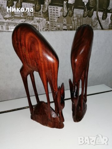 Антилопи от ивичест абанос, снимка 2 - Статуетки - 36685711