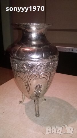 ваза/кана-внос франция-24х13см-метална с релеф, снимка 6 - Колекции - 26762336