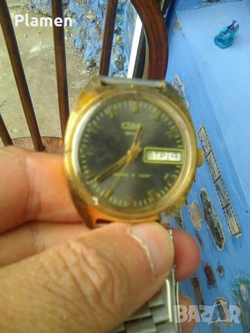 Руски часовник Слава позлатен 10 микрона с датник 26 камъка, снимка 2 - Мъжки - 39185348