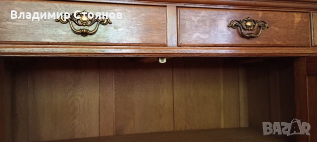 Дървен шкаф с две чекмеджета (дърворезба), снимка 2 - Шкафове - 50703444