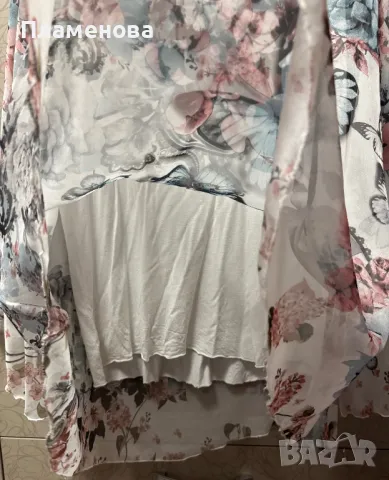 Дамска феерична блузка с прозрачен ръкав - L, XL, снимка 3 - Туники - 48883393