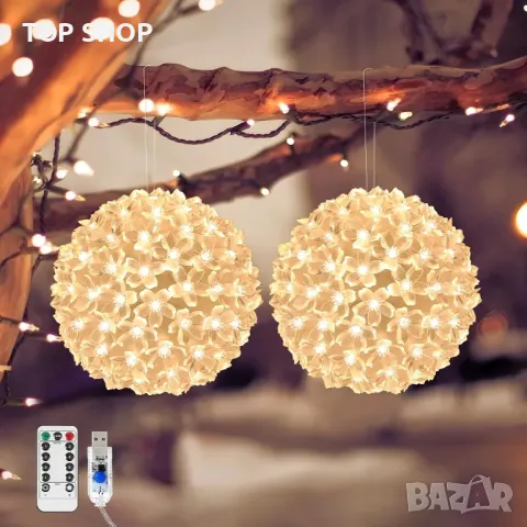 Lewondr Коледни светлини за прозорци, захранвани с USB, 2 броя