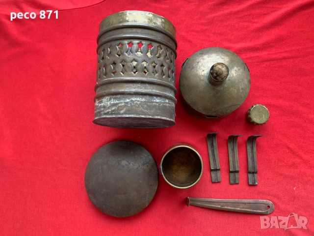 Рядък стар османски/турски примус с джезве военен офицерски?, снимка 4 - Антикварни и старинни предмети - 51208188