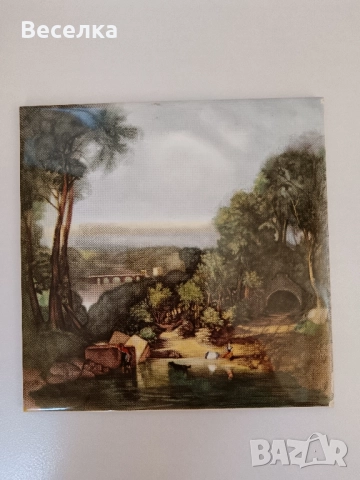 2 броя плочки със селски пейзаж, снимка 2 - Антикварни и старинни предмети - 52424998