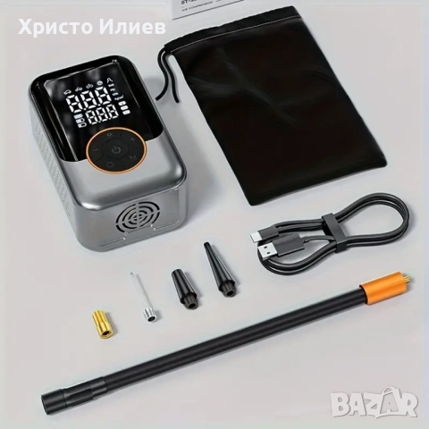 Преносим въздушен компресор за надуване на гуми Електрическа безжична помпа, снимка 3 - Аксесоари и консумативи - 51578174