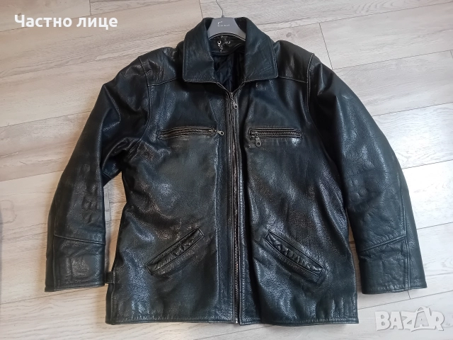 Черно кожено яке размер XL