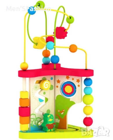 Интерактивна дървена играчка 6 в 1 