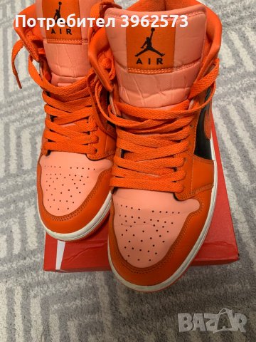 Jordan 1 Mid Orange Black , снимка 2 - Дамски ежедневни обувки - 43966718