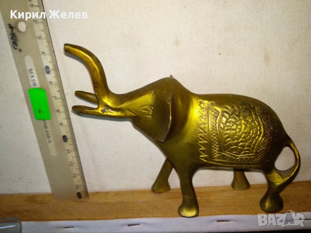 СИМПАТИЧНА КЪСМЕТЛИЙСКА ДЕКОРАТИВНА ОРНАМЕНТИРАНА МЕСИНГОВА ФИГУРКА СЛОНЧЕ 42696, снимка 11 - Статуетки - 43876664