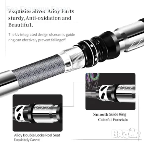 Нова Ултралека телескопична въдица 2.1 м 99% въглеродни влакна за риболов, снимка 4 - Въдици - 47382487