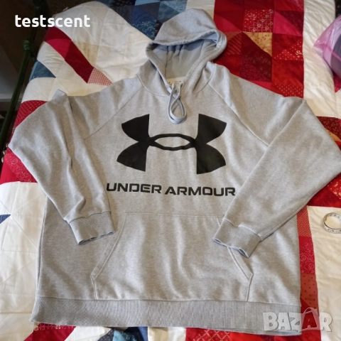 Under Armour сиво худи – 2XL – голямо лого – джоб тип “pouch” сиво за мъже мъжко суичър, снимка 6 - Суичъри - 53001783