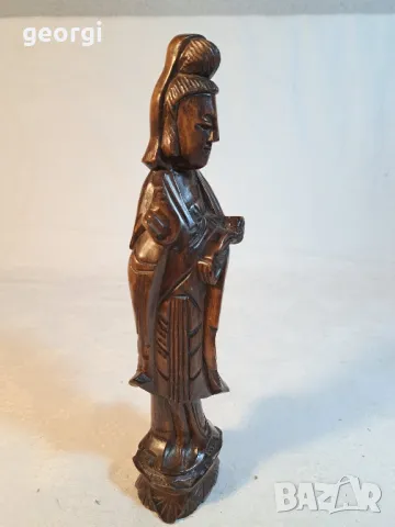 азиатска дървена фигура дърворезба    2/1, снимка 4 - Декорация за дома - 48857690