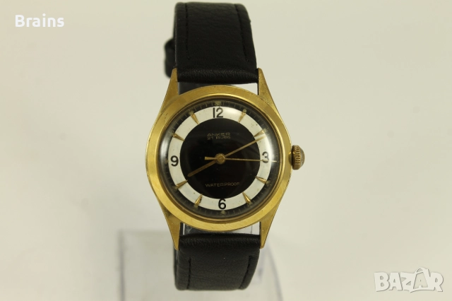 1940's ANKER Стар Немски Военен Позлатен Часовник, снимка 2 - Антикварни и старинни предмети - 51657325