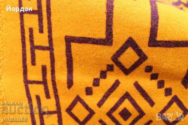 Оранжево вълнено покривало за легло, снимка 5 - Антикварни и старинни предмети - 38647389