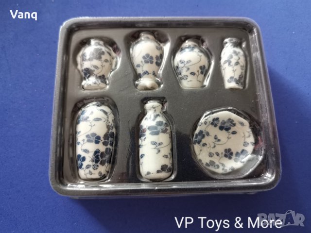 Комплект керамични вази за куклена къща