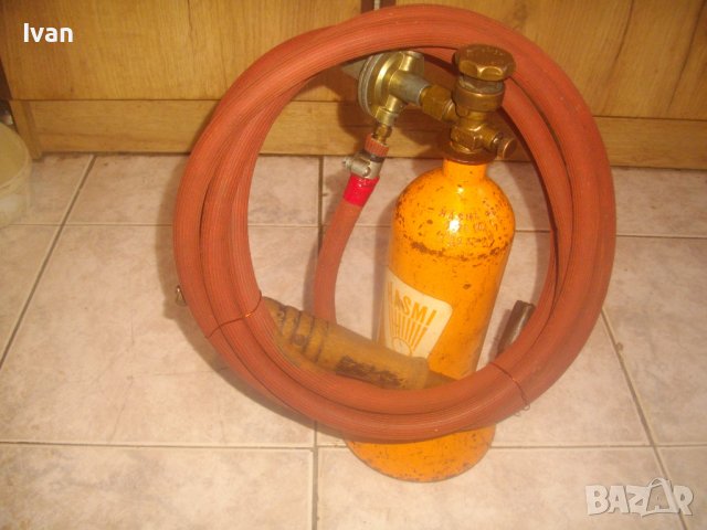 Немска Газова Горелка Пропан-Бутан-С Бутилка/Маркуч/Редуцир Вентил-HASMI-Старо Качество-Отлична, снимка 2 - Други инструменти - 43627910