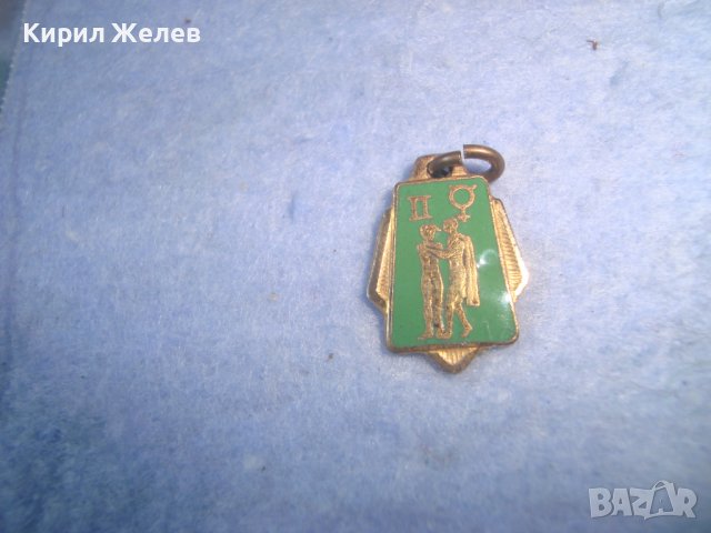 СТАР ФРЕНСКИ ПОЗЛАТЕН ЗОДИАКАЛЕН РЕТРО МЕДАЛЬОН с ЕМАЙЛ-ЛАК 60591 , снимка 4 - Антикварни и старинни предмети - 36928745
