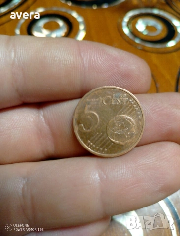 монета от 5 евро цента , снимка 2 - Нумизматика и бонистика - 53399191