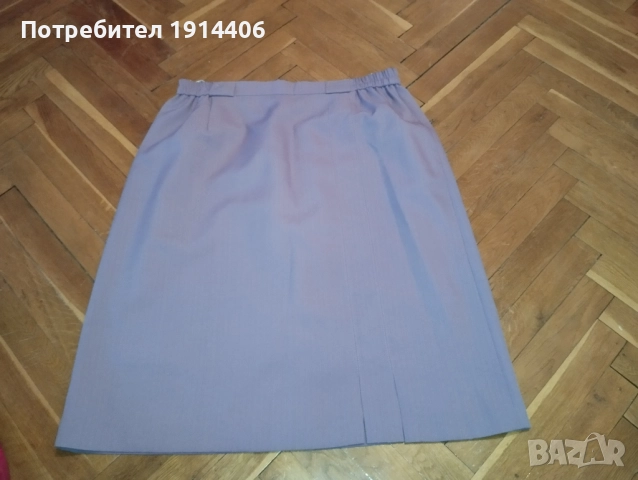 Пола елегантна лилава с плохи отпред, с подплата, прецизна изработка, , снимка 6 - Поли - 51869965