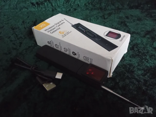 Детектор за шпионски устройства, Rqiurpn, открива скрити камери, микрофони, GPS локатори, с лазерен 