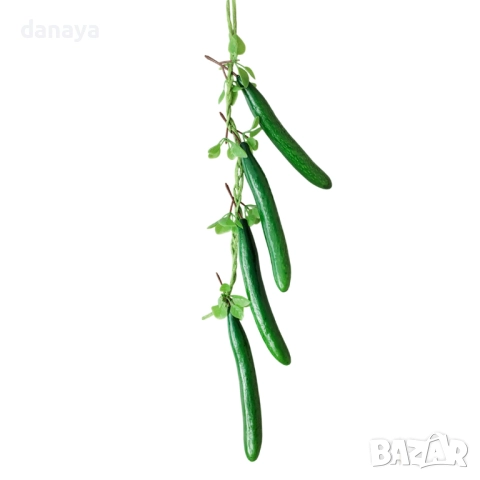 6090 Изкуствени краставици на връзка, 70 см, снимка 2 - Изкуствени цветя - 51487701