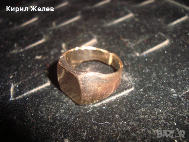 СТАР МЕДЕН ПОЗЛАТЕН РЕТРО КЛАСИЧЕСКИ МОДЕЛ МАСИВЕН ПРЪСТЕН СЕРИОЗНА ПОЗЛАТА МАЙСТОРСКА РАБОТА 19691, снимка 9 - Антикварни и старинни предмети - 32577468