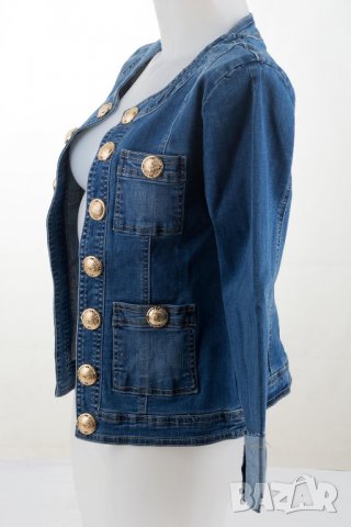 Дънково късо дамско сако марка Tantra - S, снимка 2 - Сака - 36823471