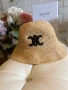Шапка Селин*Celine Triomphe Raffia bucket hat original, снимка 3