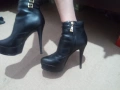 Оригинални дамски боти с платформа ток 12см от естествена кожа размер 37 ., снимка 4
