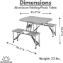 Сгъваема маса с 4 столчета за къмпинг,Алуминиева - 2947, снимка 2