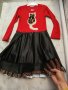 детска официална рокля червено и черно