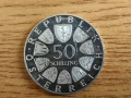 Австрия 50 шилинга 1973 СРЕБРО, снимка 2