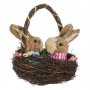 Великденскa декорация, Зайчета в кошница/ гнездо , 22 см, Многоцветен, снимка 2