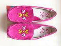 Страхотни велурени обувки UMI номер EUR 33, UK 1, US 1.5 цвят Fuschia, снимка 2
