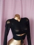 XS/S Черен топ с дълъг ръкав , снимка 4