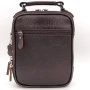 Мъжка чанта през рамо естествена кожа в тъмнокафяв цвят с ципове и къса дръжка Код на продукта:K-024, снимка 2